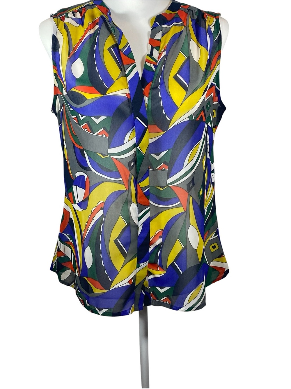 Banana Republic Dopamine Dressing Abstract Print Blouse Resort Chic Top, M